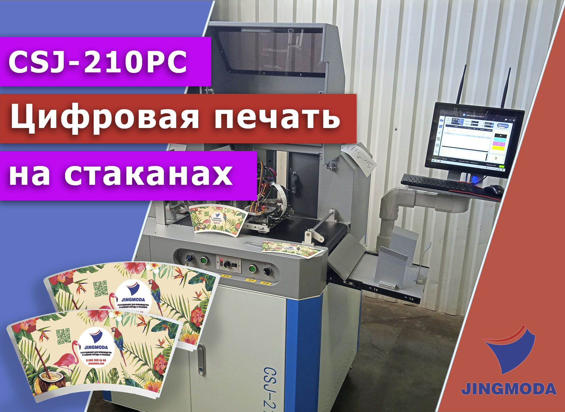 Запуск цифрового принтера для печати по заготовкам стаканов в Перми